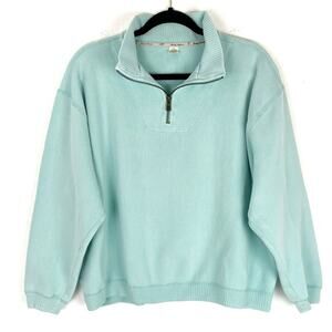 Tommy Bahama Vintage Quarter-Zip Pullover Coastal Knit Y2K Resortwear Mint M